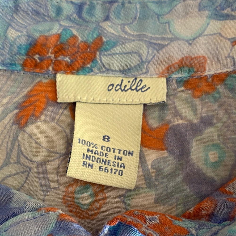 Ódille by Anthropologie Floral Blouse, Women's Size 8 - Picture 4 of 4